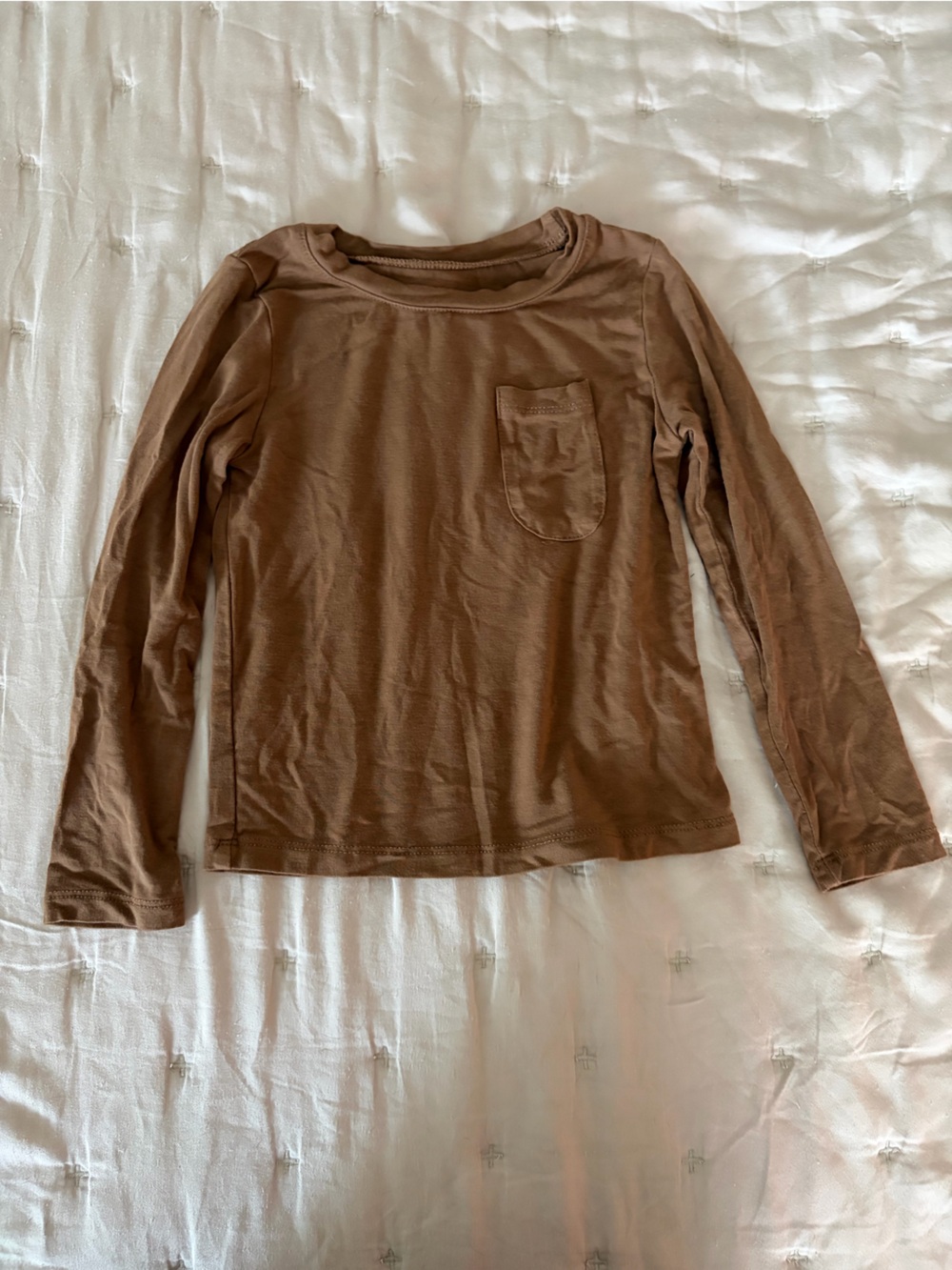 Kyte BABY Brown Long Sleeve Pocket Tee